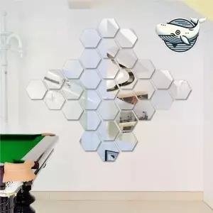 [콩심팥심]인테리어 육각 아크릴 거울 조각 12개 중형