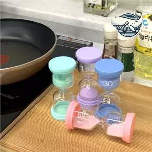 [콩심팥심]컬러풀 창의력 모래시계 식탁용 타이머 주방