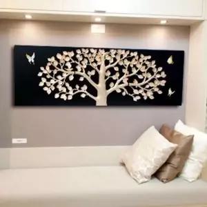 블랙골드 돈나무나비부조액자3p