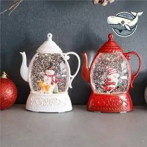 크리스마스 테이블 장식용 눈꽃 워터볼 조명 크리스마스스노우볼