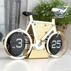 자전거 디자인 플립 시계 세련된 테이블 장식