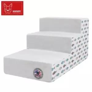 [반려] 레드퍼피피쉬아트펫스텝3단 컬러그레이 강아지쿠션 고양이집