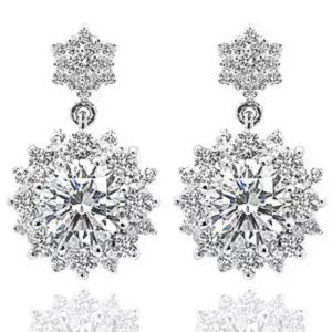 1캐럿 모이사나이트 다이아몬드 다이아 귀걸이 웨딩 드롭발렌티나