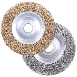 국산 평브러쉬 4인치 6인치 8인치 평형 원형 철 스텐 파워 브러시 그라인더 탁상 평부러쉬 연마 철솔 스테인레스