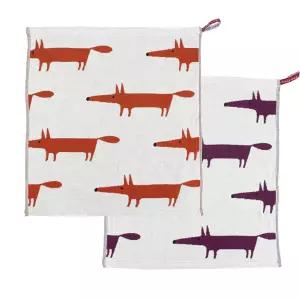 shmily 여우 일러스트 행주 욕실 유치원 어린이집 면 코튼 고리 타올 타월