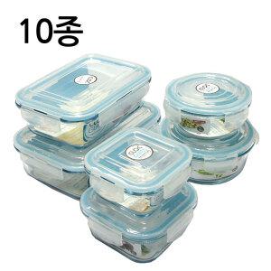네오플램 내열유리 밀폐용기 원형 사각 반찬통 클락 찬통 모음