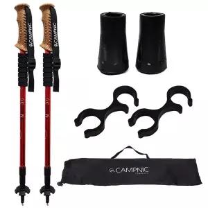 [캠프닉]초경량 3단 두랄루민 등산스틱 2개 1세트 CP1000 길이조절 트레킹 등산장비 산악 워킹 지팡이