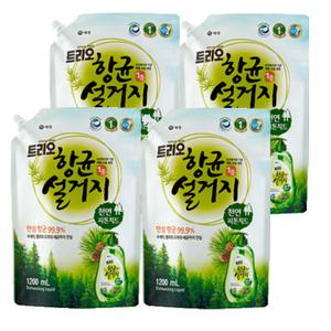 애경 트리오 향균설거지 피톤치드 리필 1.2L 4개