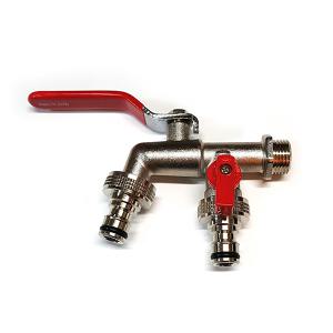 2구 빨간자루 수도꼭지 JL-7306