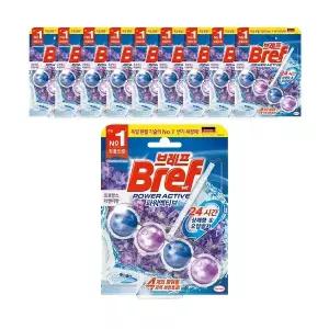 브레프 파워액티브 걸이형 변기세정제 라벤더, 10개