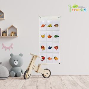 아빠차트 NA6 핀덴카드 세로형 수납 전면 책꽂이 낱말카드 정리 투명포켓