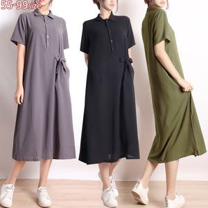 [당일발송] 55~99 반팔 고급 롱셔츠 원피스