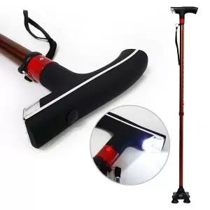 [캠프닉]초경량 4발 네발 지팡이 CN-3000 노인 어르신 길이조절 후레쉬 할머니 할아버지 효도선물