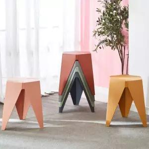 지오리빙 헥사곤 스툴 육각의자 카페 보조 화장대 간이 북유럽 인테리어 플라스틱