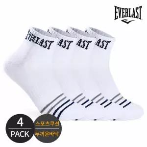 에버라스트 남성 스포츠 쿠션 배색컬러 라인 발목양말 4P_WH