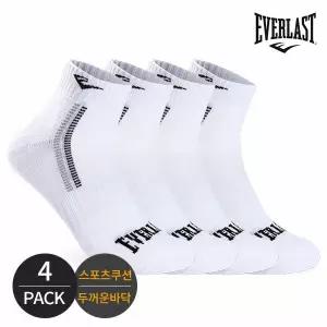 에버라스트 남성 스포츠 쿠션 스텐다드 사이드라인 발목양말 4P_WHBK