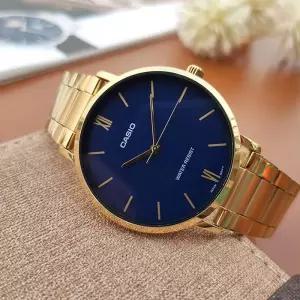 카시오 MTP-VT01G-2B 남성 메탈 시계