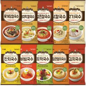 샘표국시 1인분 간편국수 모음 잔치 비빔국수 바지락 닭칼국수 가락우동 육개장 얼큰멸치