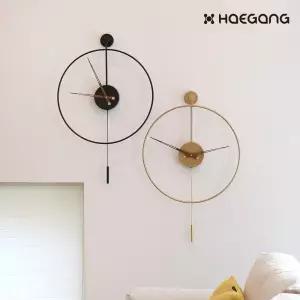 모던 북유럽 인테리어 벽시계 무소음 엔틱 거실 벽걸이 집들이 개업 선물 대형 무브먼트 추시계  50cm