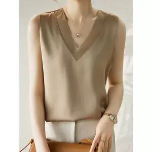 [하프클럽/리블리크]퓨레 브이넥 민소매 블라우스_RC2BL095