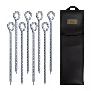 블랙벅 고강도 쇠말뚝 단조팩 40cmx8개 + 가죽팩가방 단조팩 캠핑팩세트 타프팩 캠핑팩 텐트팩 캠핑용품