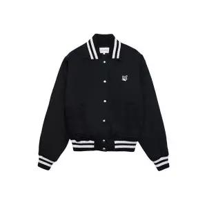 [메종키츠네] 남성 새틴 코튼 블루종 봄버 자켓 블랙 LW02104WW0093-P199