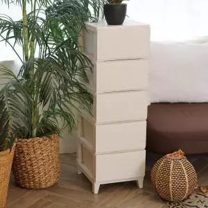 [아트박스]/보노하우스 가든 라탄 서랍장 일반형 5단 플라스틱 수납장