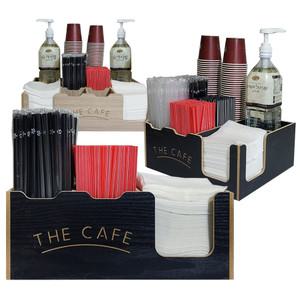 더카페정리함 커피트레이 탕비실 종이컵 디스펜서 티슈 카페 빨대 티박스 보관함