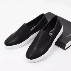 [오노마] ONM 여성 가죽 블랙슬립온 키높이 통굽 발편한 스니커즈