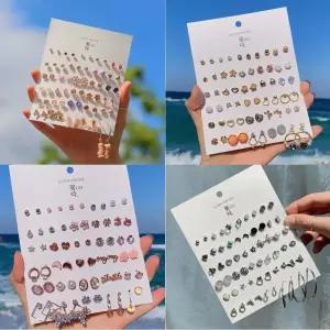 60개 귀걸이 세트 8가지 컬렉션 데일리 깔끔 큐빅 드롭 심플 예쁜 귀걸이모음 여친선물