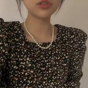 베이직 진주목걸이 큐빅볼 진주비드 심플 목걸이 골드 실버