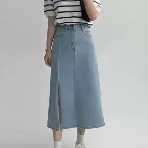 [에이와비] [140.150ver] #AWABMADE:_디어데님트임롱스커트 -키작녀/기장선택/3color/3size