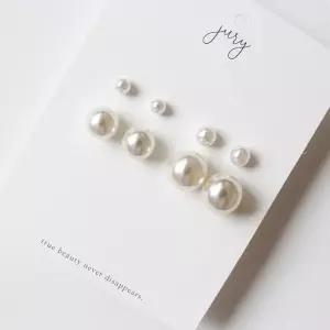 베이직 심플 진주 귀걸이 4종 세트 혼주 면접 한복