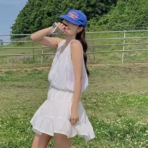 핫핑 루에나 뒷밴딩 프릴 캉캉 미니스커트 (바지안감내장)