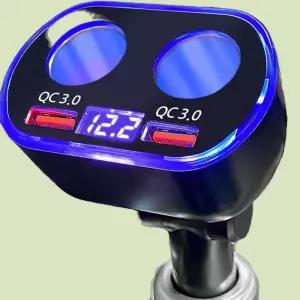 멀티충전기 차량용 시가잭 4구 12 24V겸용 각도 조절 자동차 멀티탭 고속충전 시거잭