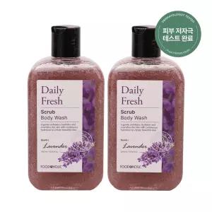 (1+1)푸드어홀릭 데일리 프레시 스크럽 바디워시 라벤더 300ml /촉촉한 저자극 각질케어