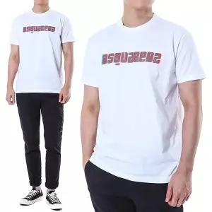 [디스퀘어드2]디스퀘어드 3D그래픽 로고프린트 반팔티셔츠/74GD1165