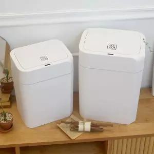 [퀸마루] 1+1 스마트 자동 센서휴지통 12L+16L 종량제봉투호환