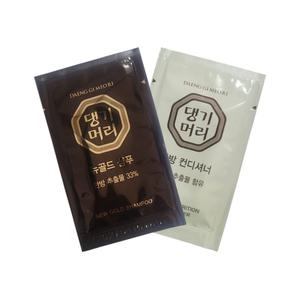 일회용 댕기머리 한방 샴푸+컨디셔너(린스) 50개 여행용 파우치 1회용