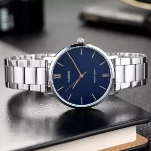 카시오 MTP-VT01D-2B 남성 메탈 시계