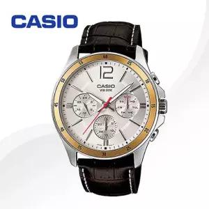 카시오 MTP-1374L-7A 남성 가죽 시계