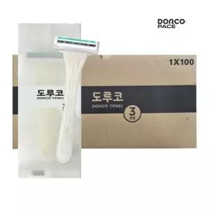 도루코 포장 터치3  3중날 100개 일회용면도기 대용량 여행용