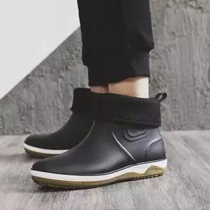 [오노마] ONM 남자 비올 때 데이트 룩 숏 장화 레인 부츠 기모 안감