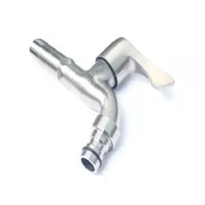 아이녹스 스텐 긴 수도꼭지 일반 가정용 한갈래 가로 꼭지 세탁 커플링 긴몸통 15A