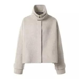 [미니멈][미니멈 에브리데이]하이넥 스트랩 가오리 크롭 울 코트 (EA4JH008D)