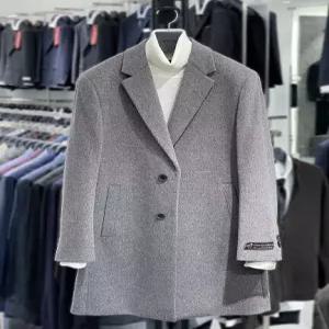 [트루젠][트루젠] 트루젠 베이지 캐시미어블렌드 미니조직 하프기장 남자 기본 체스터 모직 코트 428813011