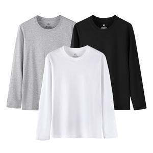 30수 남자 긴팔 티셔츠 레이어드 이너 라운드 무지 면티 흰티