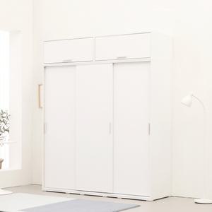 동서가구 큐브 1800 뎀퍼 3도어 옷장(행거형)＋큐브 900상부장 2EA 옷장세트 DF923529