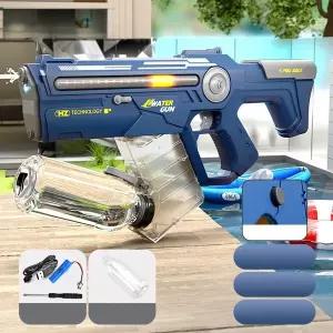 유니커블 대용량 자동 물충전 전동 연발 LED 물총 워터 건 밤