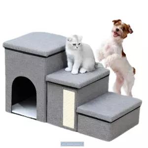 강아지 고양이 계단 3단 수납장 펫스텝 숨숨집